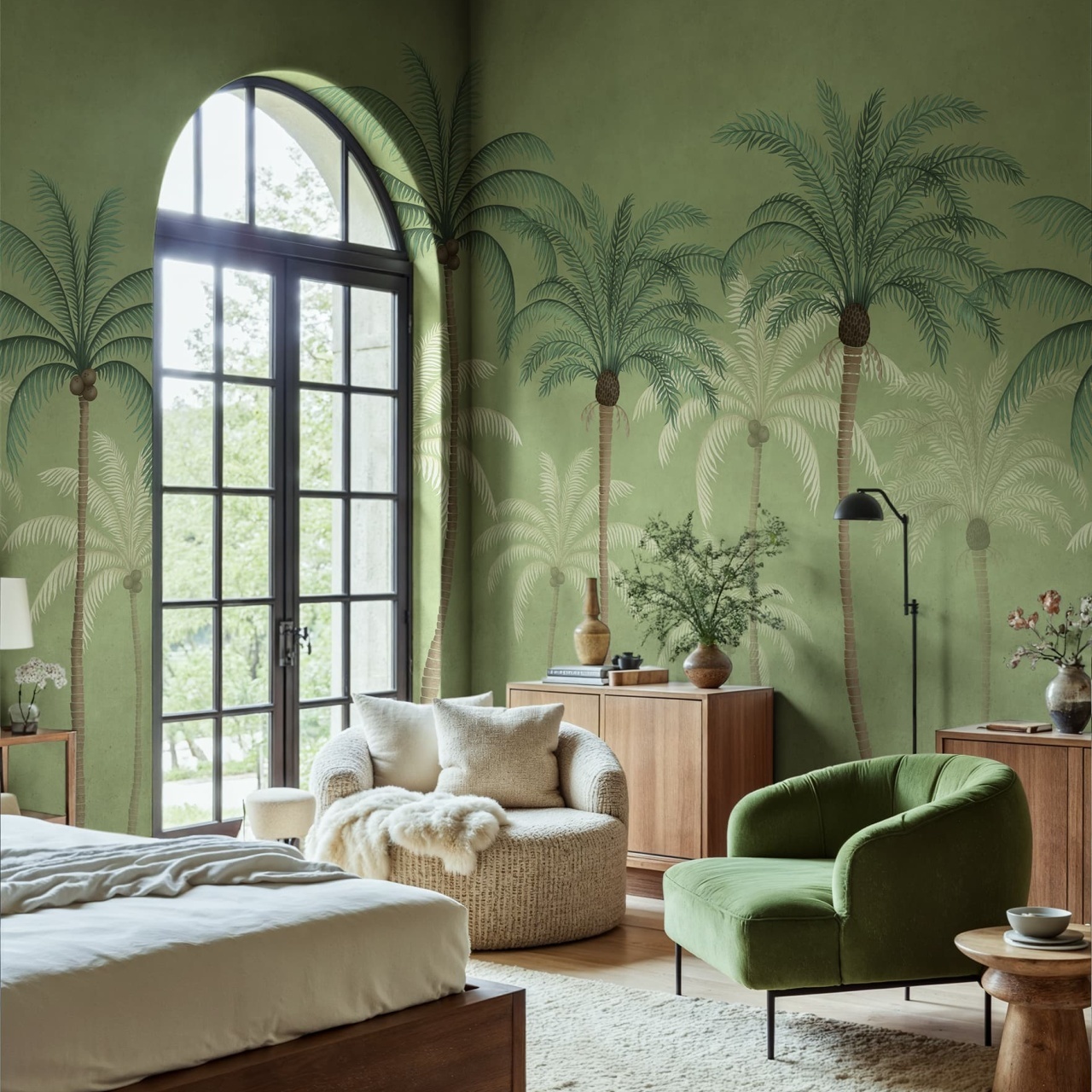 Fototapet, Palm Parade, Green, Rebel Walls - 3