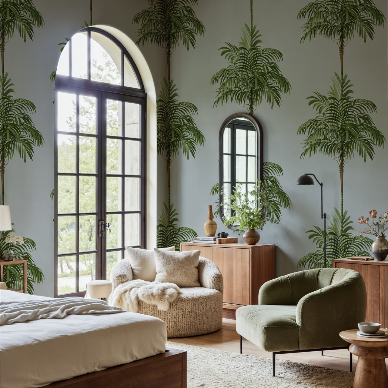 Fototapet, Palm Stripes, Green, Rebel Walls - 3