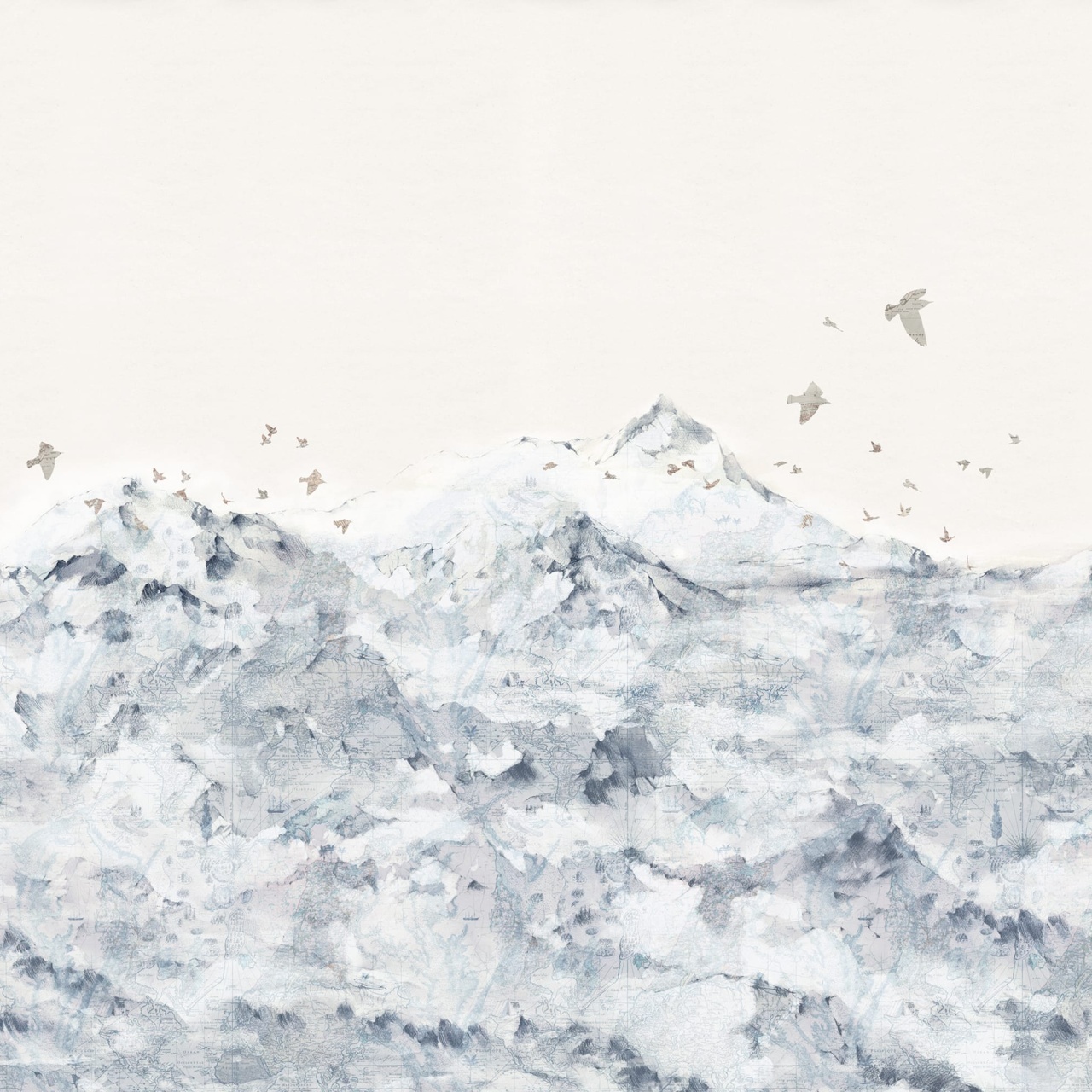 Fototapet, Paper Mountains, Blue, Rebel Walls - 2
