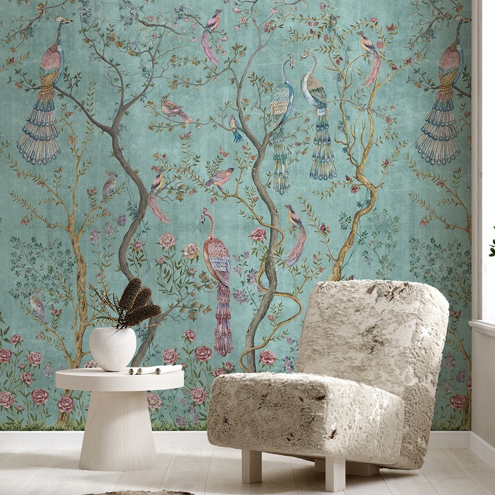 Fototapet Peacock Chinoiserie in Turquoise, VLAdiLA - 4