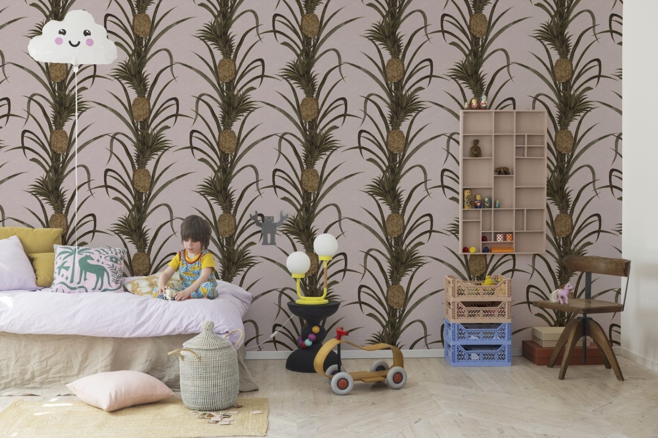 Fototapet, Pineapple, Soft Pink, Rebel Walls