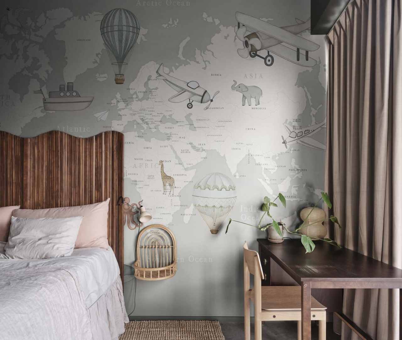 Fototapet, Playful World, Light Gray, Rebel Walls