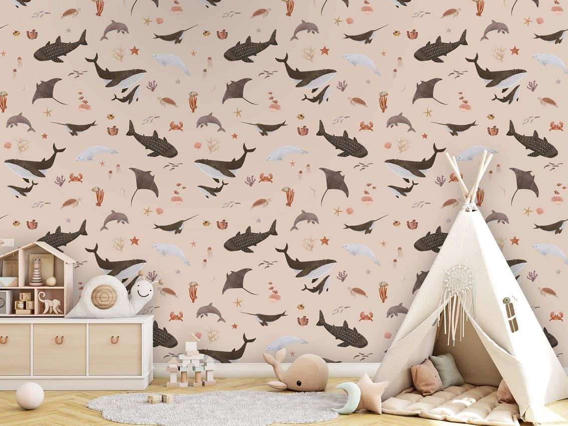 Fototapet Splendid Sea - Beige, Kikki Belle