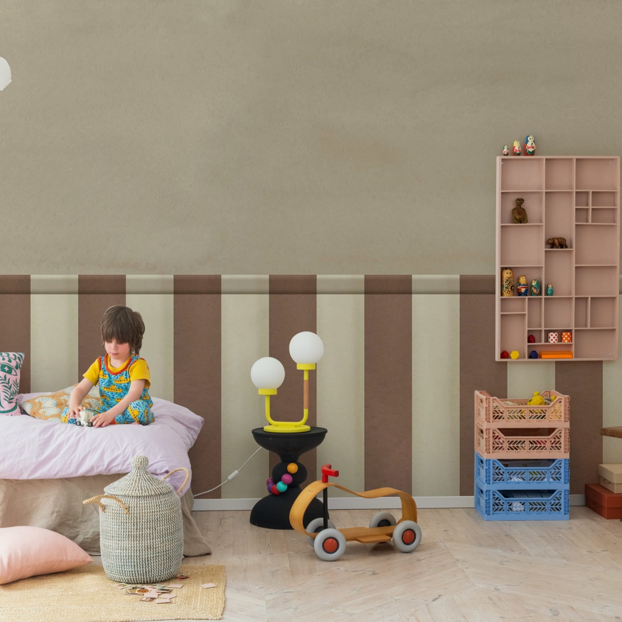 Fototapet, Striped Panel, Brown, Rebel Walls
