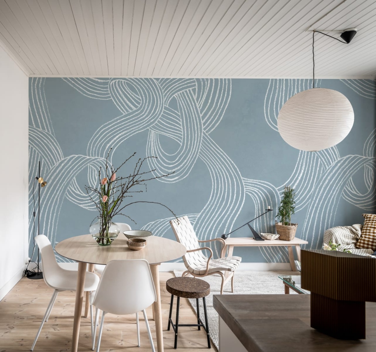 Fototapet, Stripes Repeatable, Blue, Rebel Walls