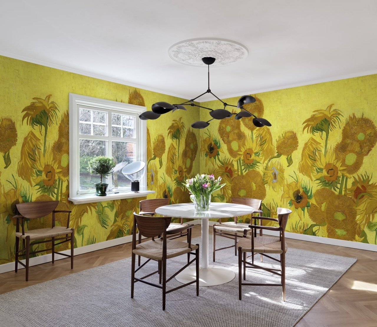 Fototapet, Sunflowers Repeatable, Yellow, Rebel Walls