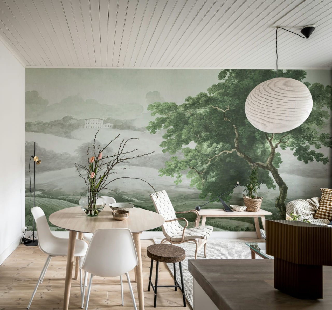 Fototapet, Vintage Tree, Soft Green, Rebel Walls