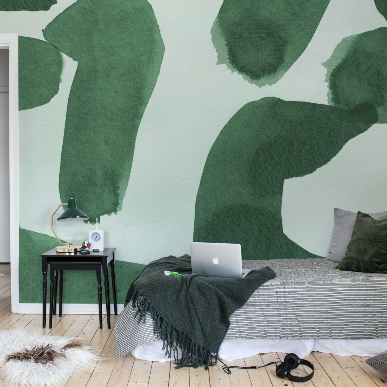Fototapet, Wiggle Shapes, Green, Rebel Walls - 3