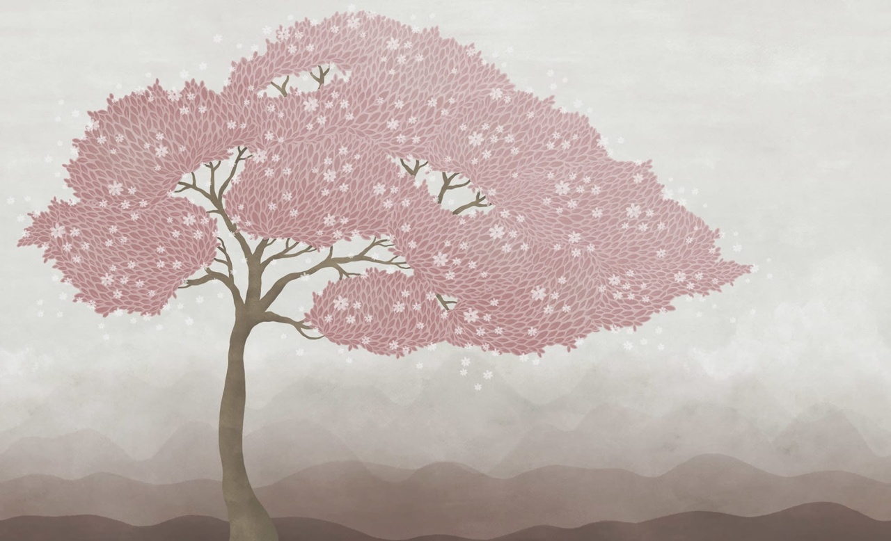 Fototapet, Windy Tree, Pink, Rebel Walls - 2