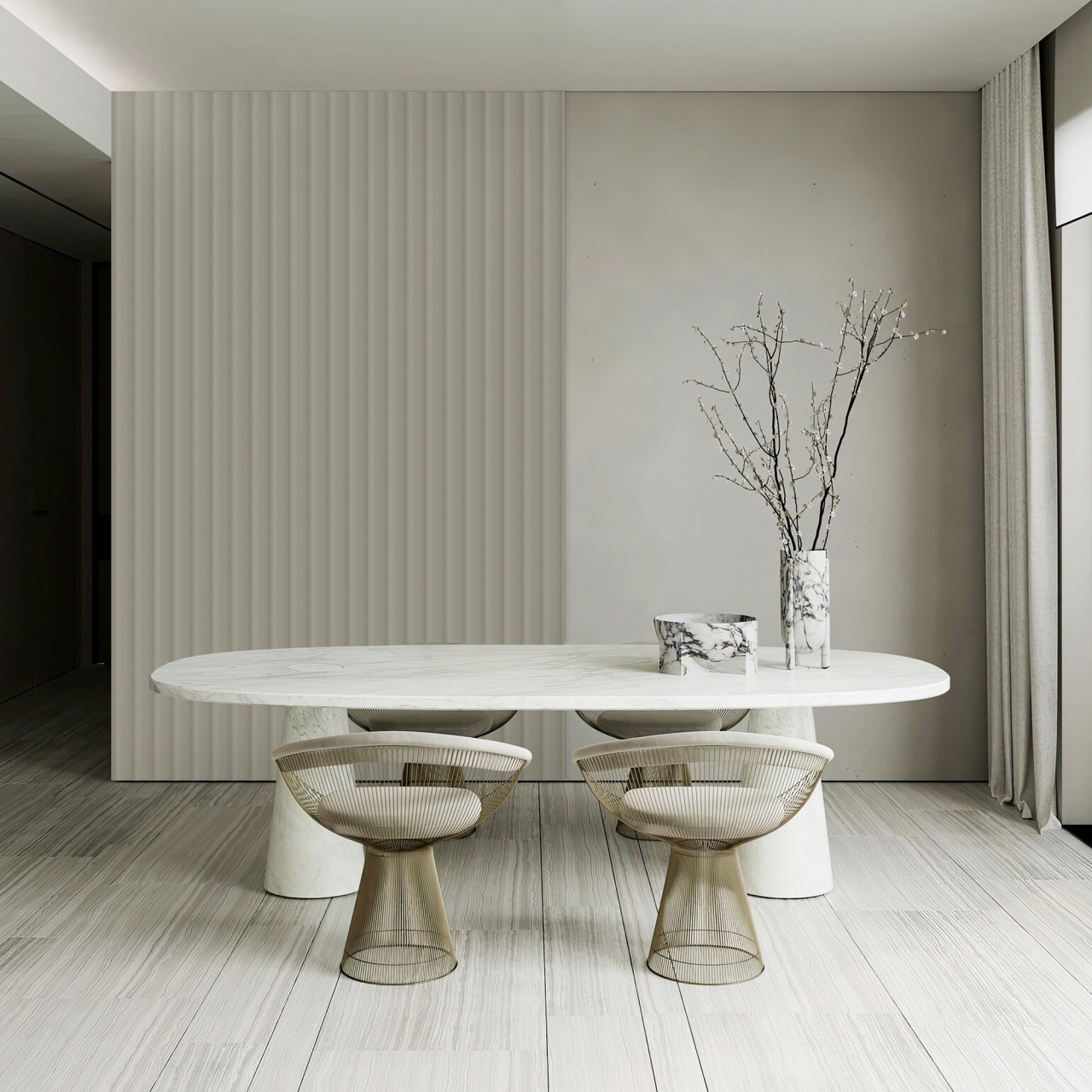 Panou riflaj decorativ 3D Velutto, Desert Beige, 25x1.3x270 cm