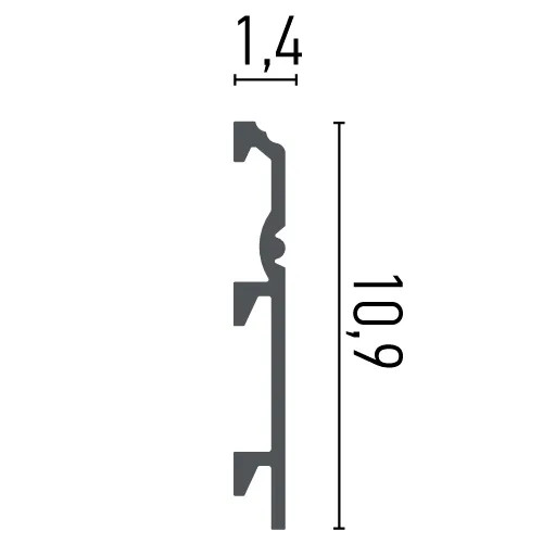 Plinta decorativa din polimer rigid HCR512 - 10.9x1.4x200 cm - 1 | YEO
