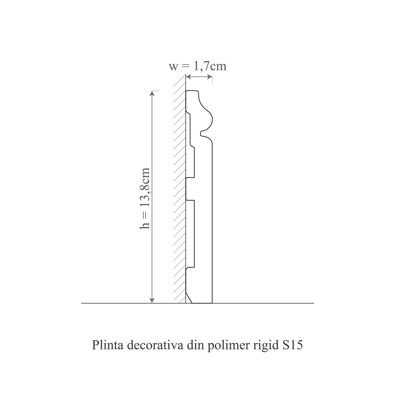 Plinta decorativa S15 - 13.8x1.7x200 cm - 1 | YEO