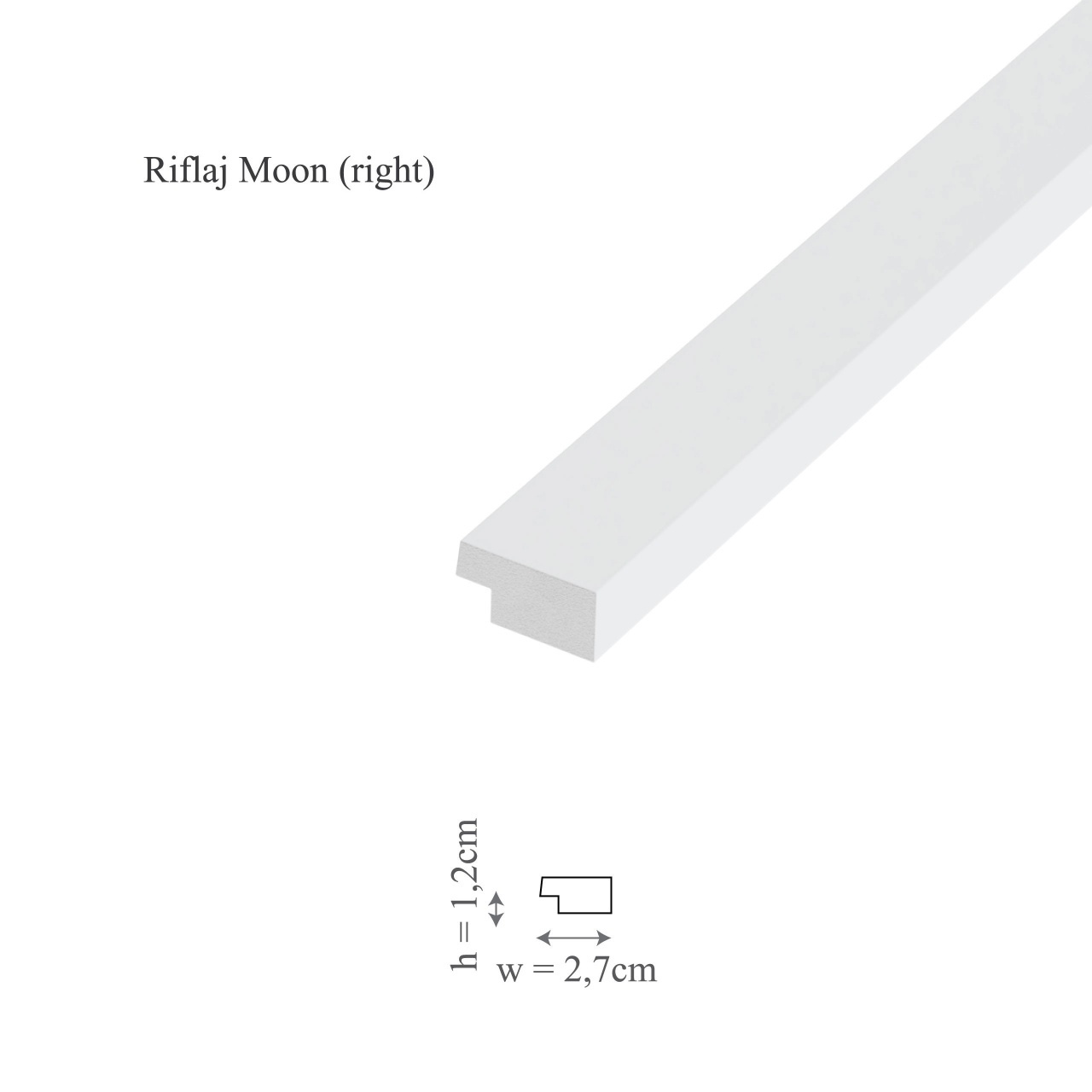 Profil dreapta riflaj decorativ, Groove/Moon R, 2.7x1.2x270 cm