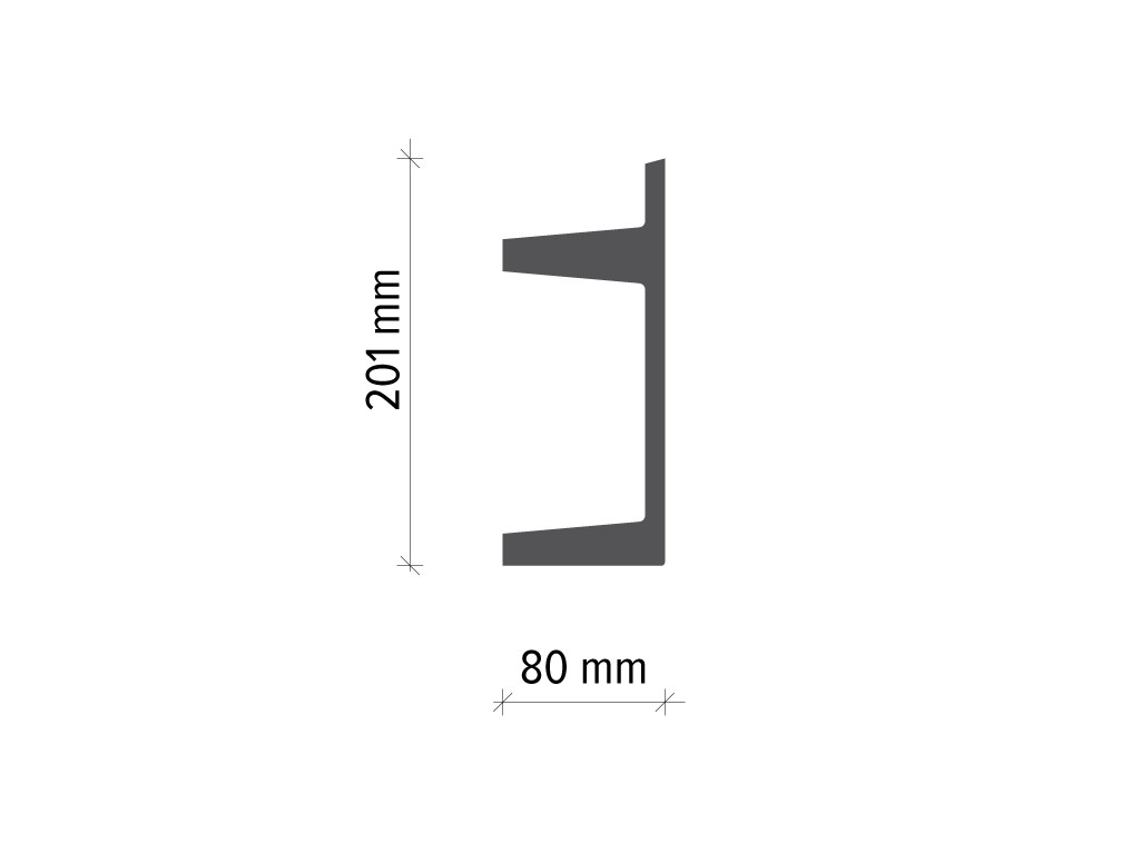 Profil pentru banda LED din poliuretan KF722 - 20.1x8x200 cm - 1 | YEO