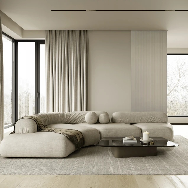 Profil stânga pentru riflaj decorativ Roca, Moonlight Grey, 270x8.7cm, Lamelio