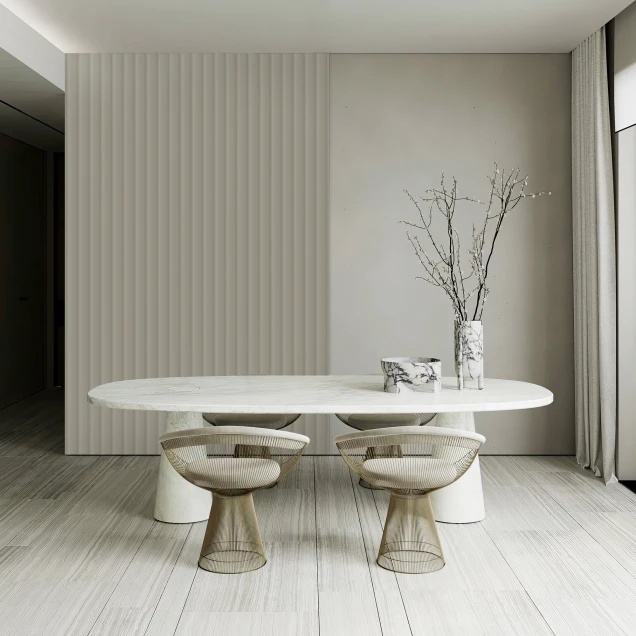 Profil stânga pentru riflaj decorativ Velutto, Desert Beige, 270x6.6cm, Lamelio