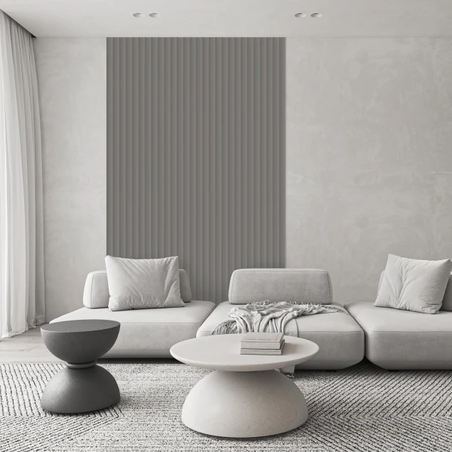 Riflaj decorativ Velutto, Misty Grey, 270x25cm, Lamelio
