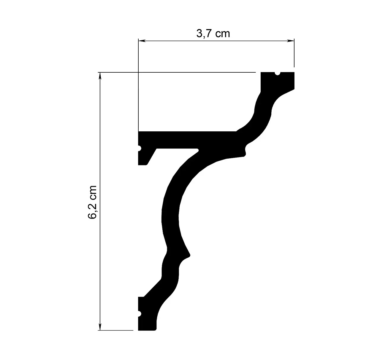 Scafa decorativa din polimer rigid ES13 - 6.2x3.7x200 cm - 1 | YEO