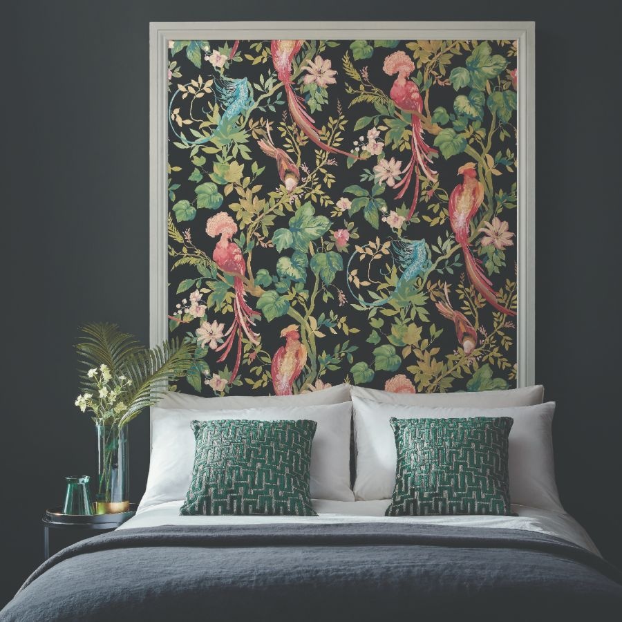 Tapet, Bird Sonnet, Jet Black Luxury Bird, 1838 Wallcoverings, 7mp / rola
