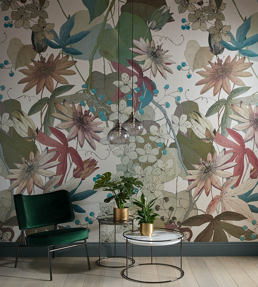Tapet, Clematis, Autumn Neutral Luxury Floral, 1838 Wallcoverings, 6.5mp / rola