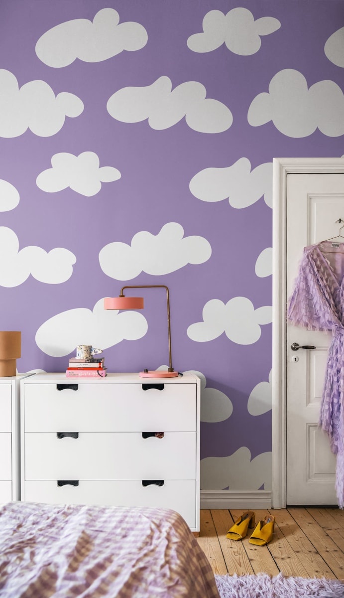 Tapet Cloudy, Lilac, Rebel Walls - 2 | YEO
