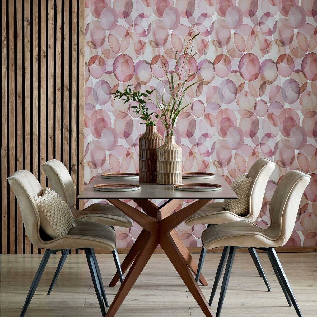 Tapet, Honesty, Shell Pink Luxury Geometric, 1838 Wallcoverings, 5.3mp / rola