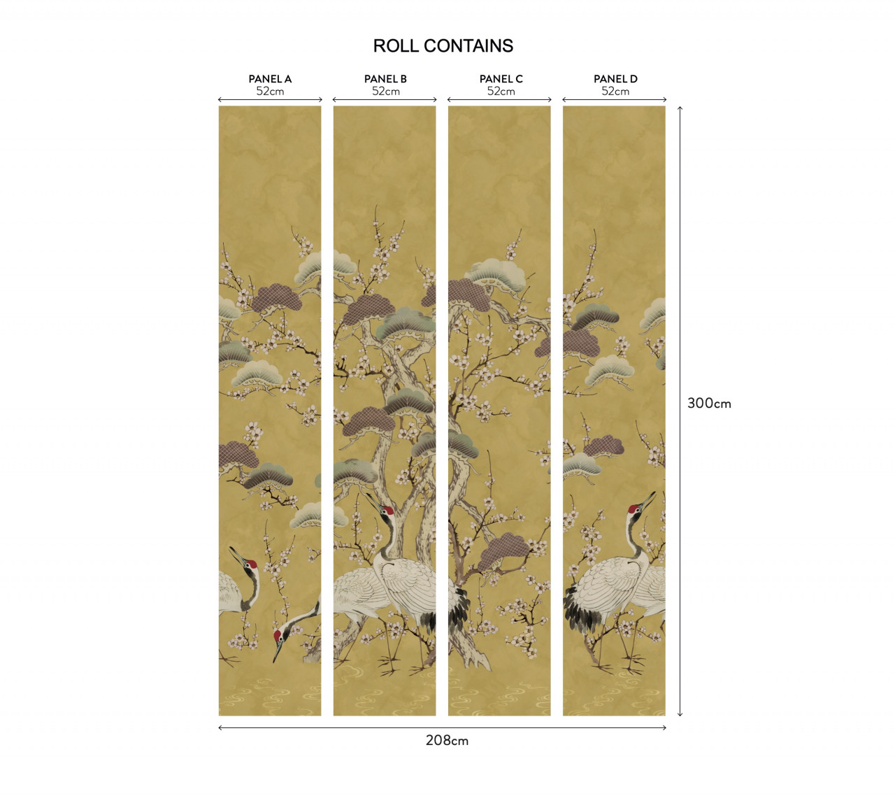 Tapet Kyoto Blossom, Golden Yellow, 1838 Wallcoverings, 6.53mp / rola - 2 | YEO