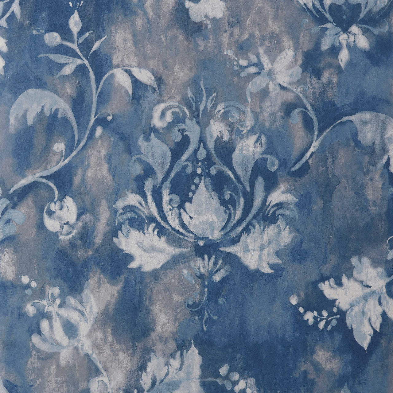 Tapet Ornamenta, Indigo Blue Luxury Damask, 1838 Wallcoverings, 5.3mp / rola - 1 | YEO