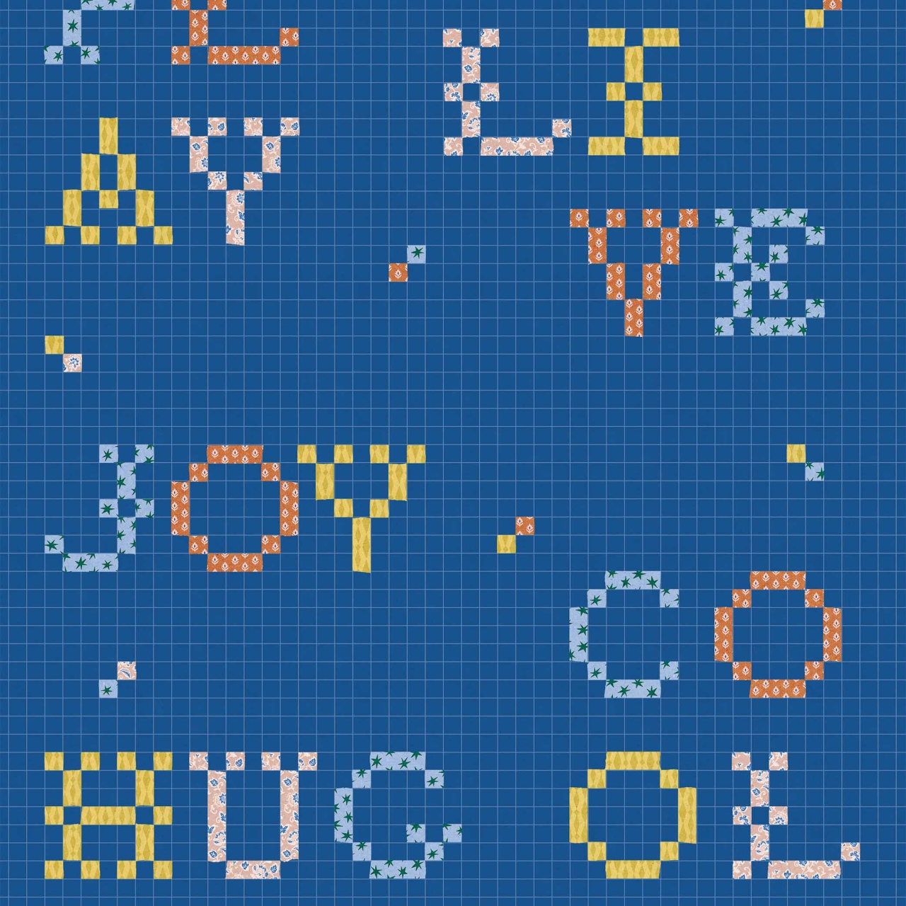Tapet, Wordplay, Indigo, Coordonne, 5mp / rola