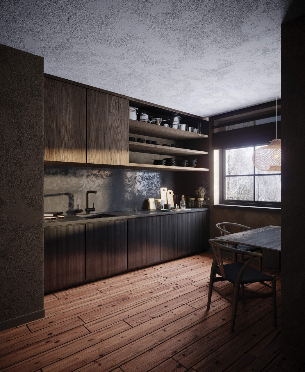 Baterie pentru bucătărie, cu pipă extractibilă, Aster, BCA_N73M - 2 | YEO
