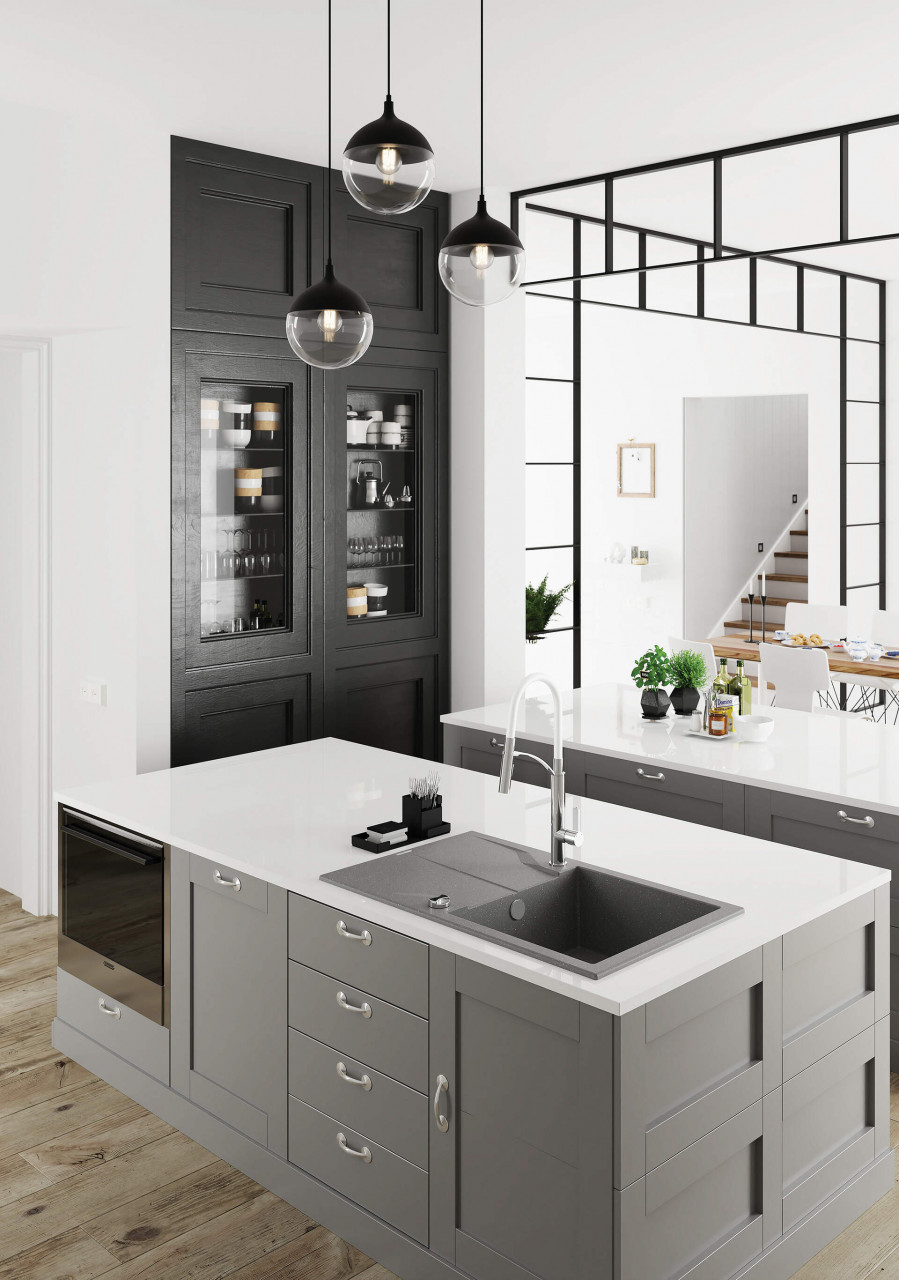 Baterie pentru bucătărie, cu pipă extractibilă, Gerbera, BGB_W720 - 3 | YEO