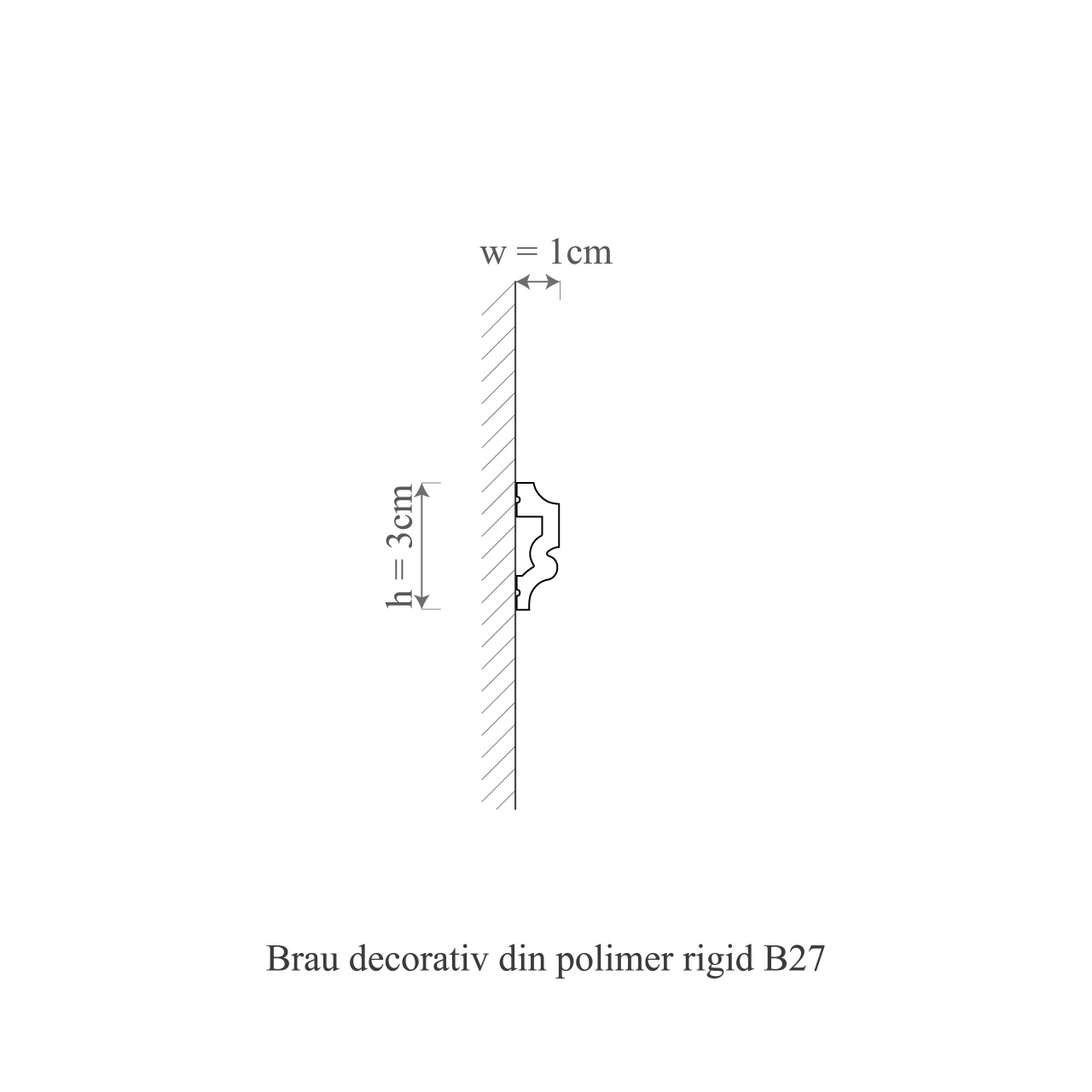 Brau decorativ din polimer rigid B27 - 3x1x200 cm - 1 | YEO