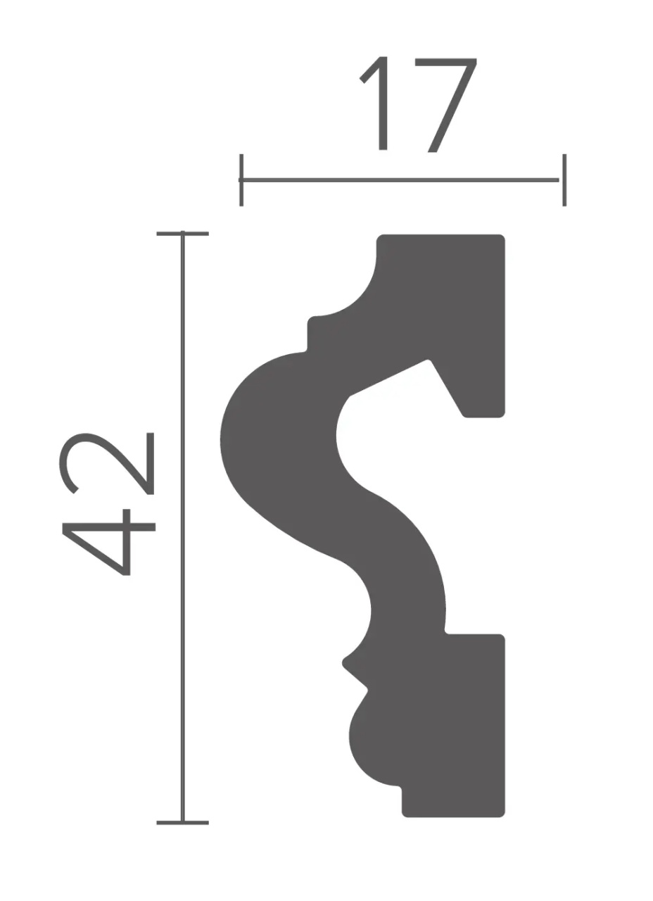 Brau decorativ din poliuretan flexibil B17F - 4.2x1.7x200 cm - 1 | YEO