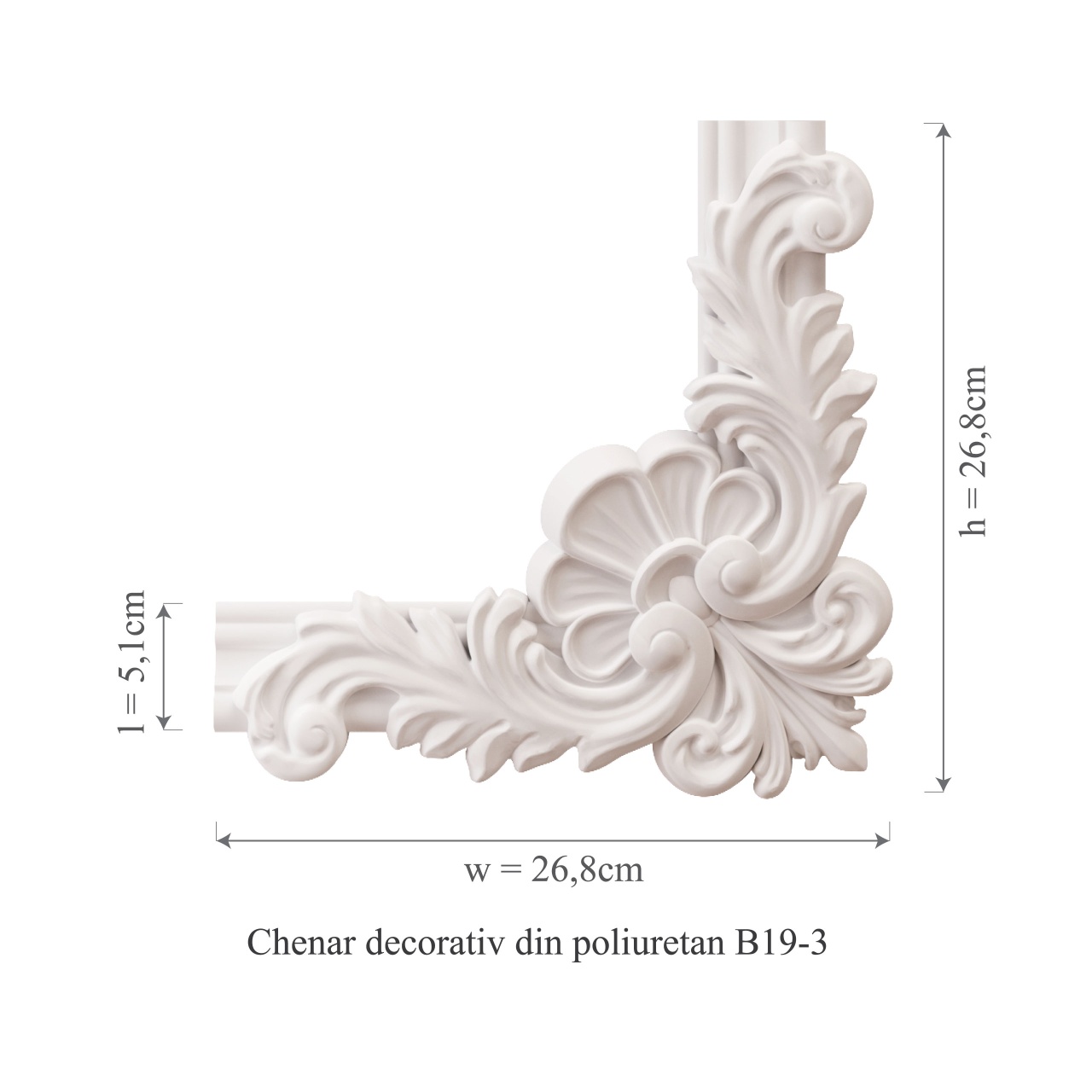 Chenar decorativ B19-3 - 26.8x26.8x3 cm - 1 | YEO