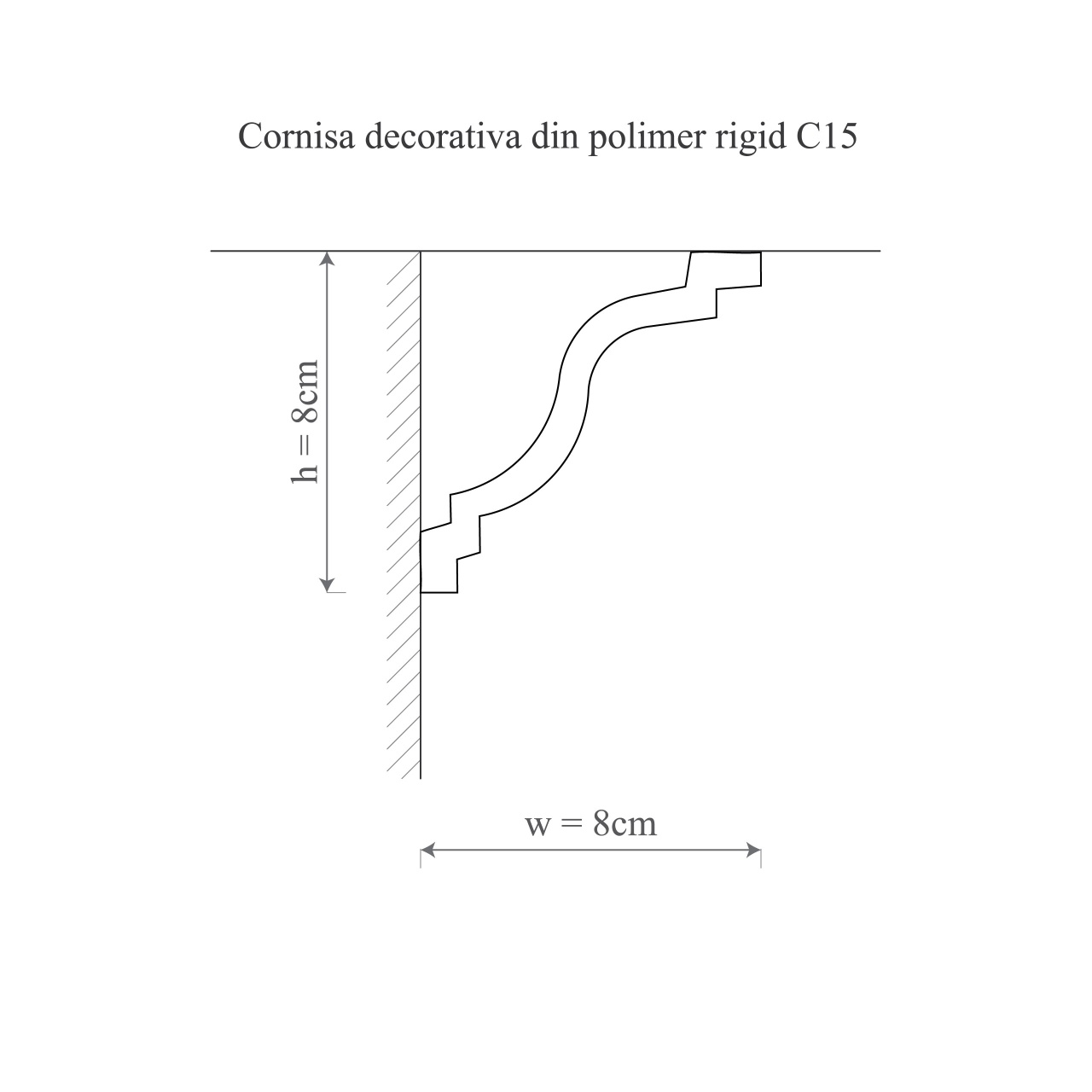 Cornisa decorativa C15 - 8x8x200 cm - 1 | YEO