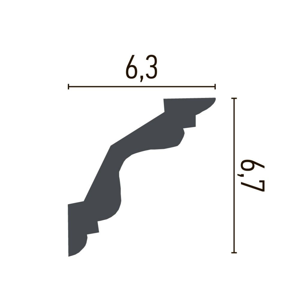 Cornisa decorativa din poliuretan Flexibil P814F - 6.7x6.3x200 cm - 2 | YEO