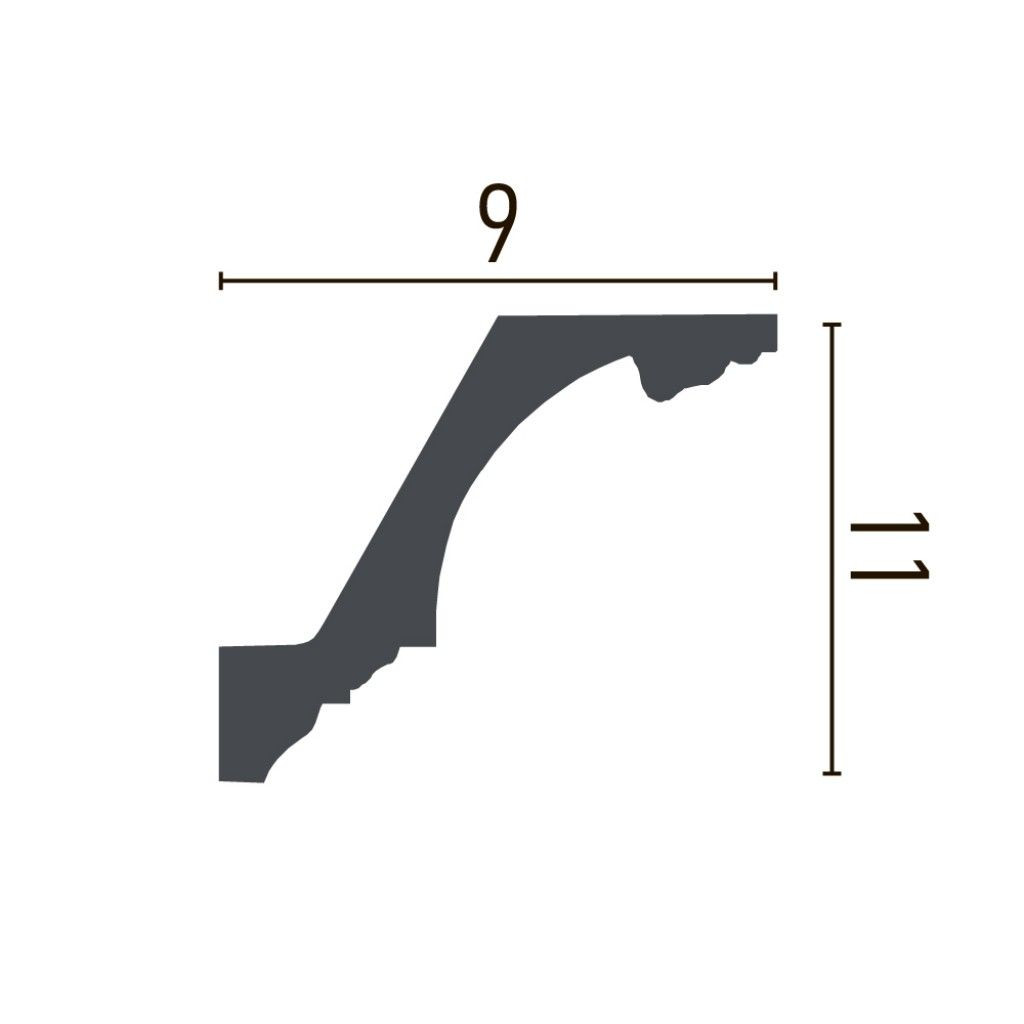 Cornisa decorativa flex P838F - 11x9x200 cm - 1 | YEO