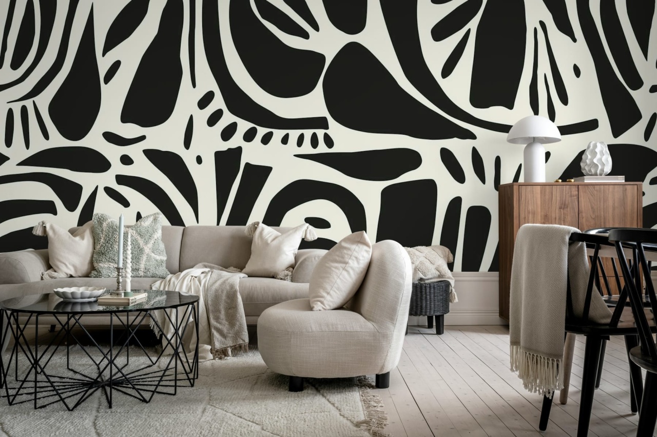 Fototapet, Abstract Forms, Black & White, Rebel Walls