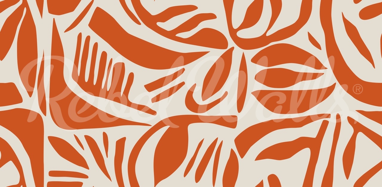 Fototapet, Abstract Leafs, Terracotta, Rebel Walls - 2