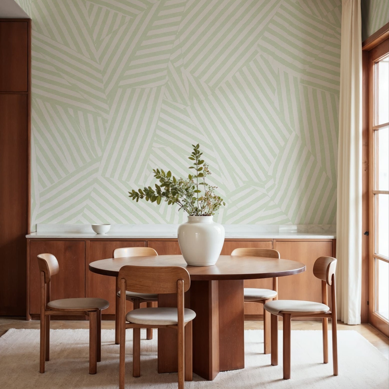 Fototapet, Abstract Weave, Light Green, Rebel Walls - 3