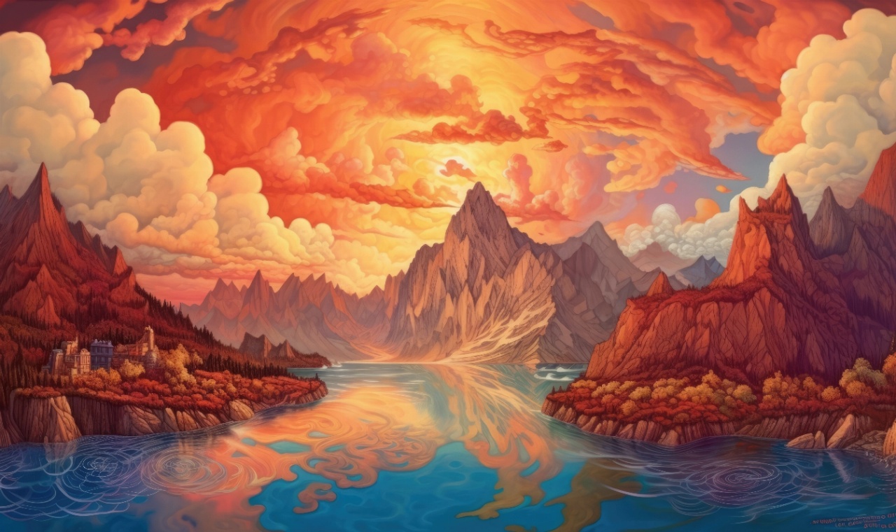 Fototapet Artistic Montagne et Ciel Fable Reve MF100
