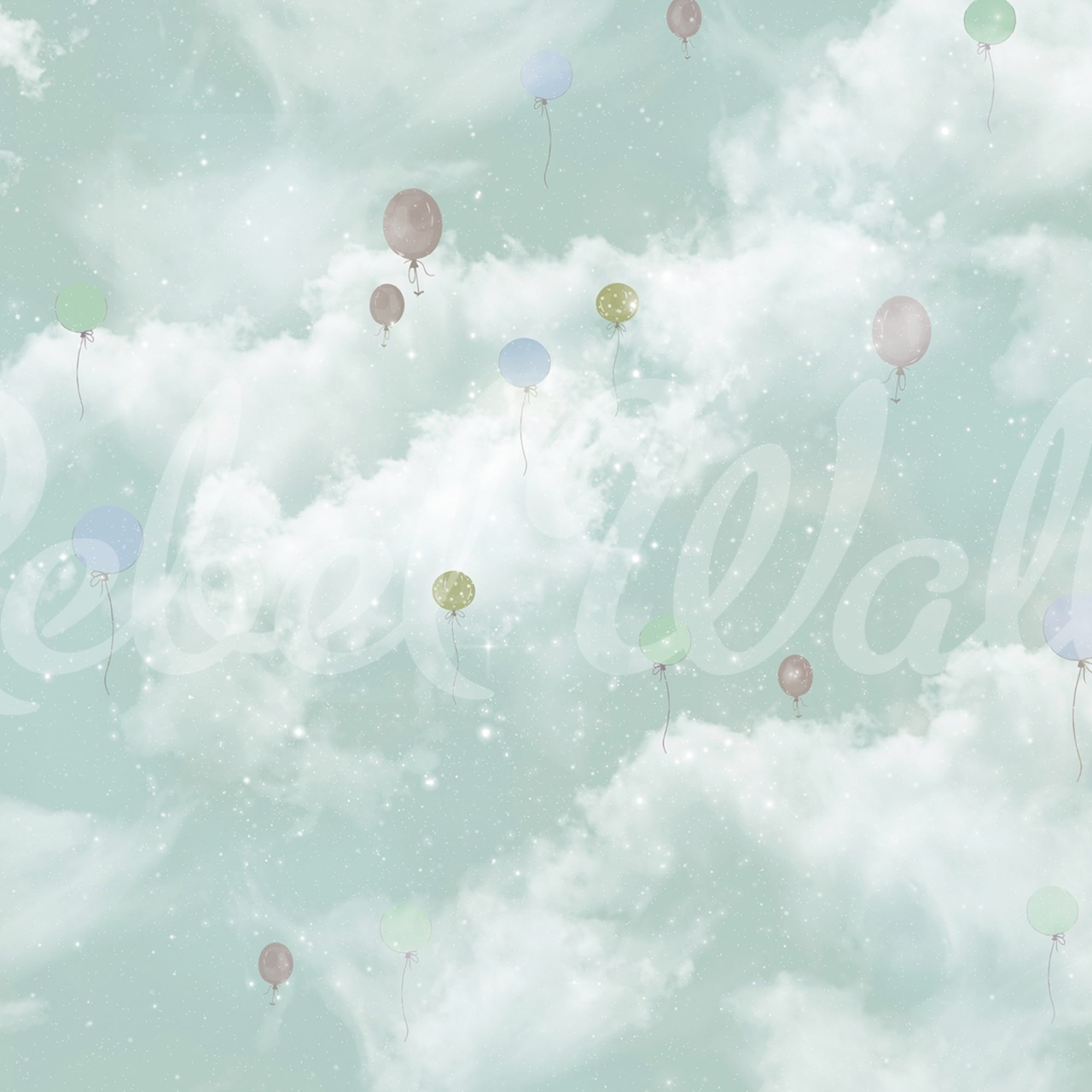 Fototapet, Balloon Clouds, Sky Blue, Rebel Walls - 2
