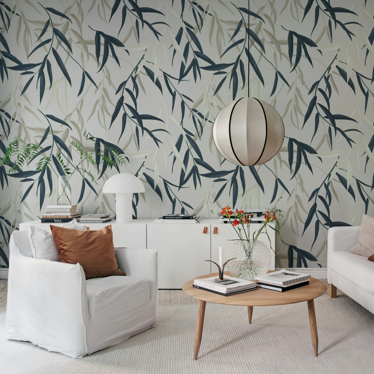 Fototapet, Bamboo Jungle, Blue, Rebel Walls