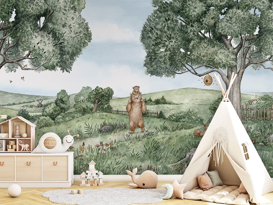 Fototapet Bears and Bees, Kikki Belle - 5