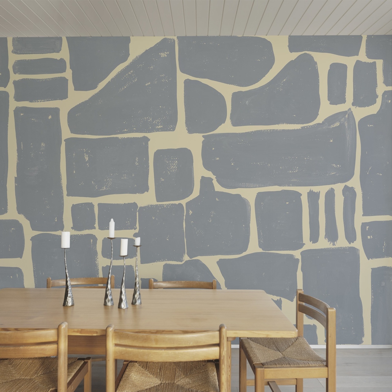 Fototapet, Block Print, Blue & Yellow, Rebel Walls - 3