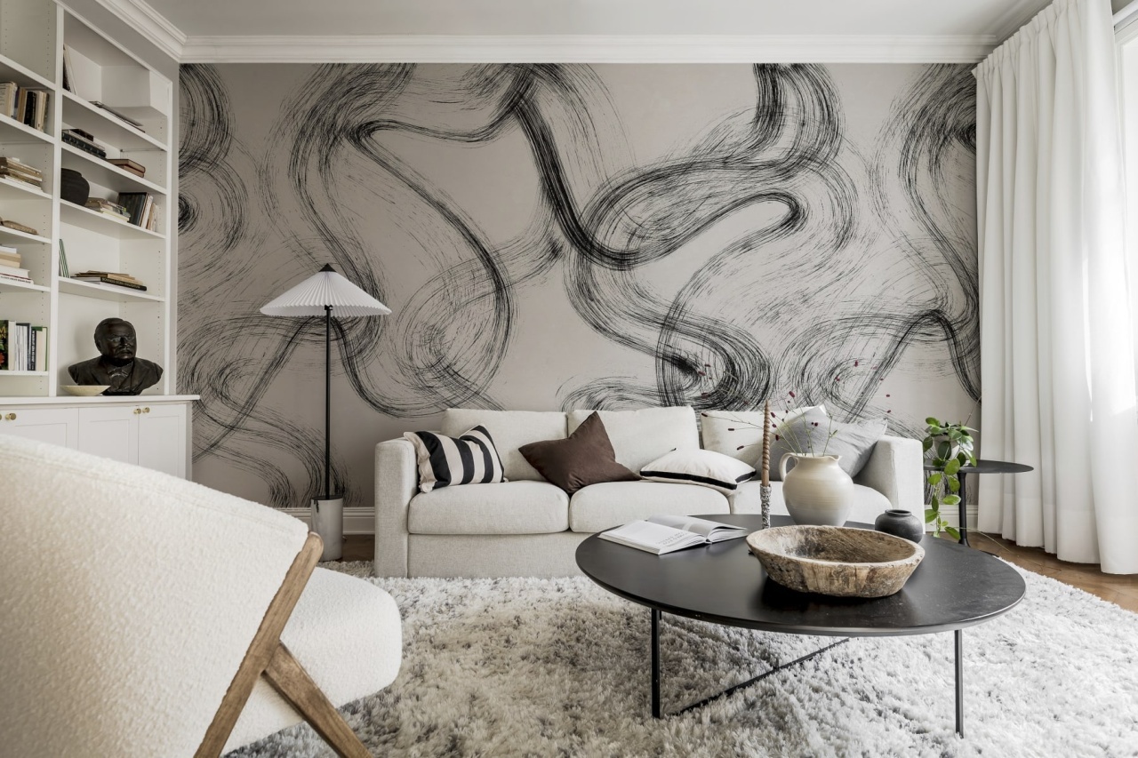 Fototapet, Blurry Stripes, Black & White, Rebel Walls