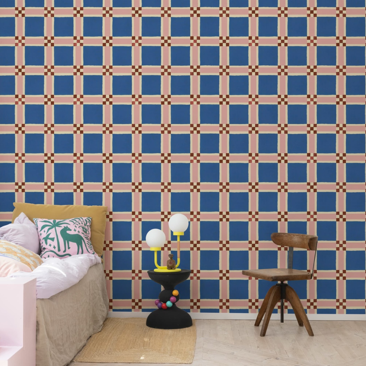 Fototapet, Bold Grid, Blue, Rebel Walls - 3