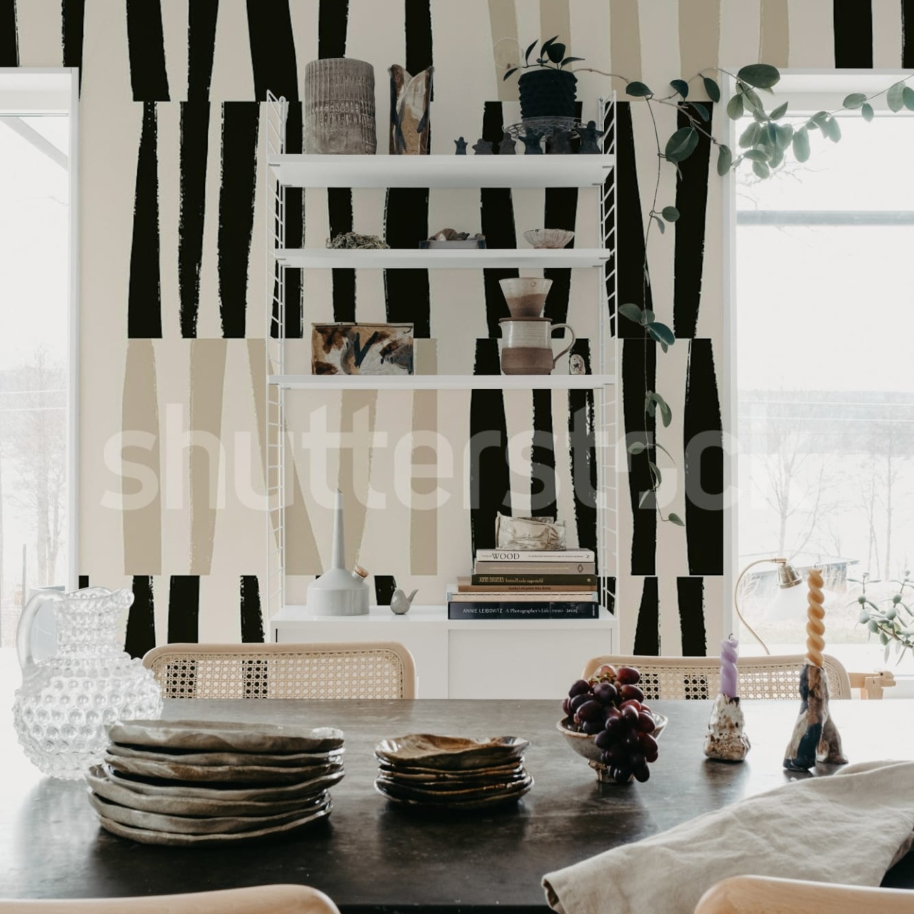 Fototapet, Bold Strokes, Black & Beige, Rebel Walls - 3