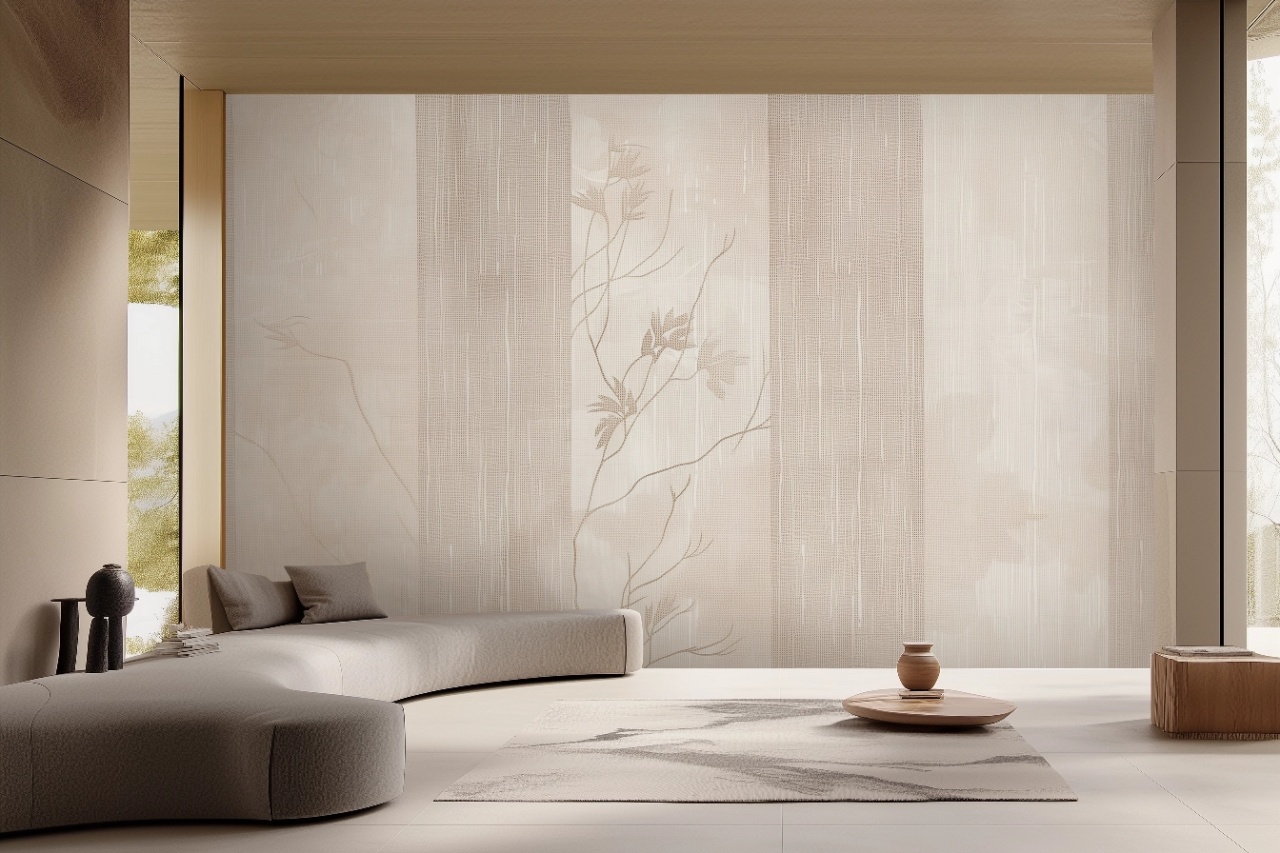 Fototapet Botanic Marron et Beige Voile Rêve MV203 — imaginea 2