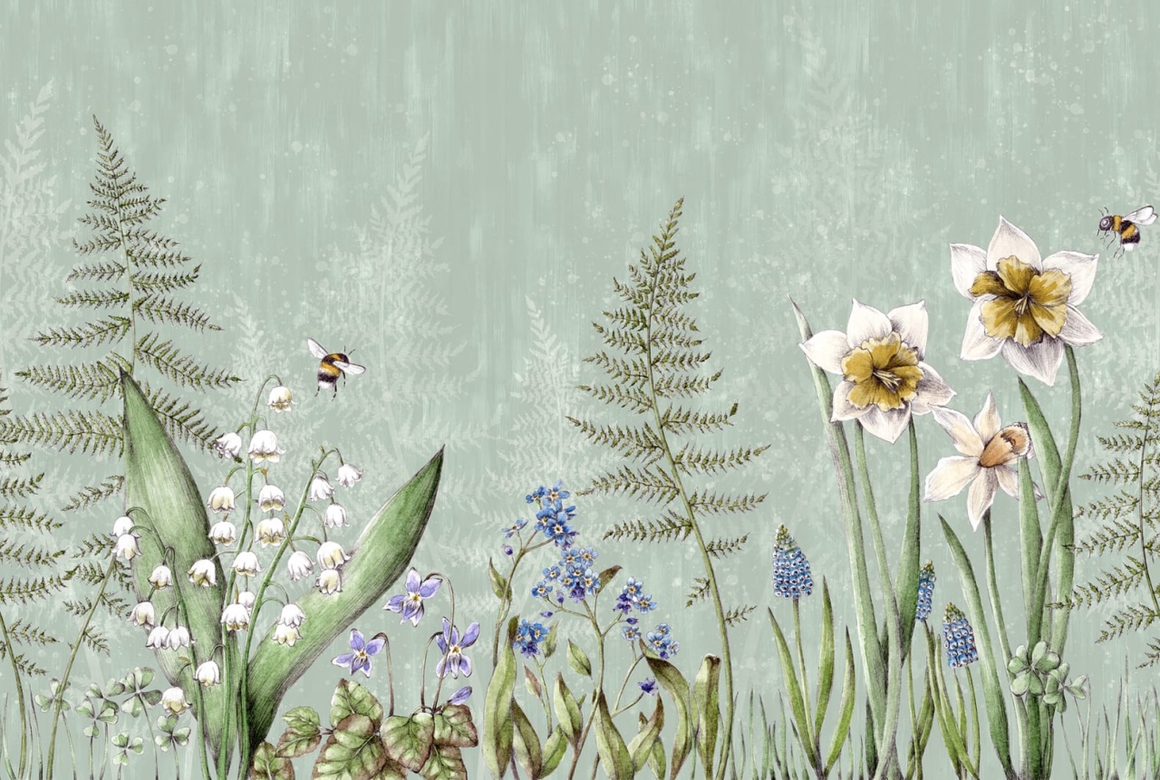Fototapet, Bumblebee, Green, Rebel Walls - 2